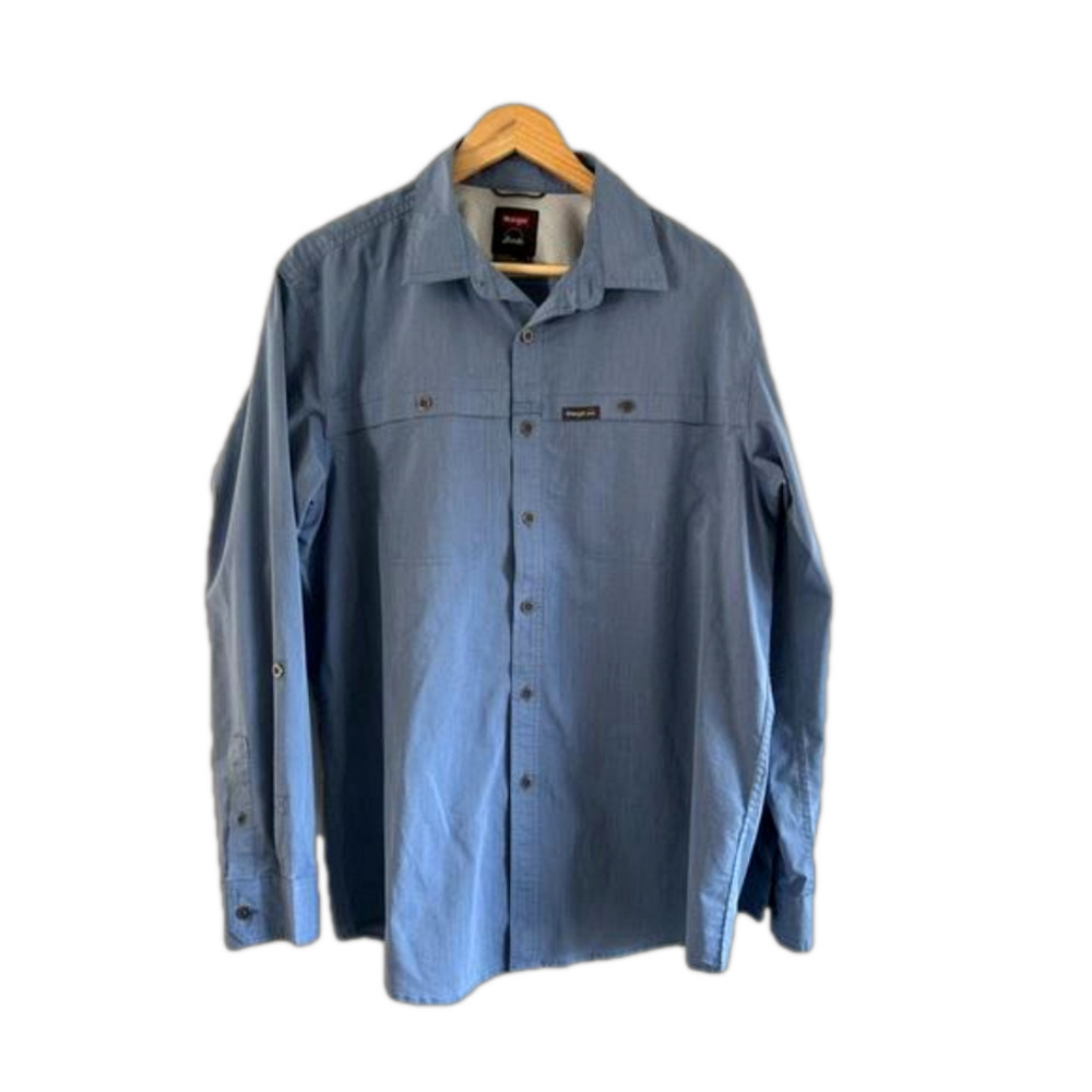 WRANGLER regular fit blue buttoned shirt Sz Large